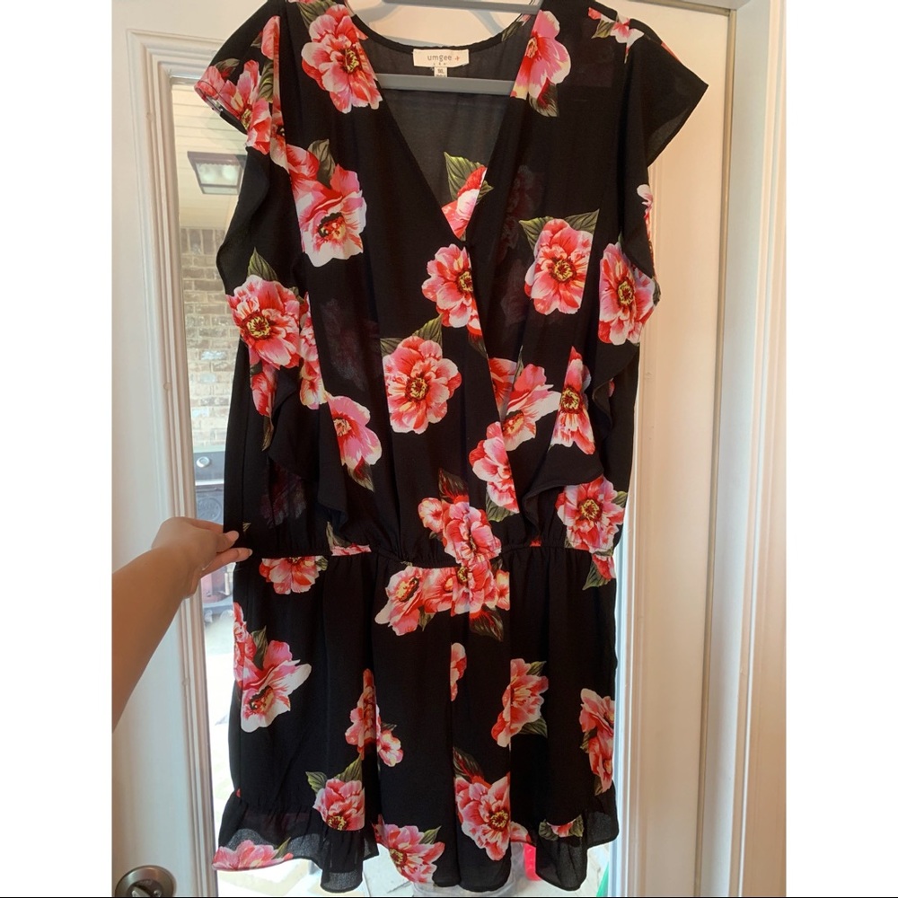 Black floral Umgee Romper